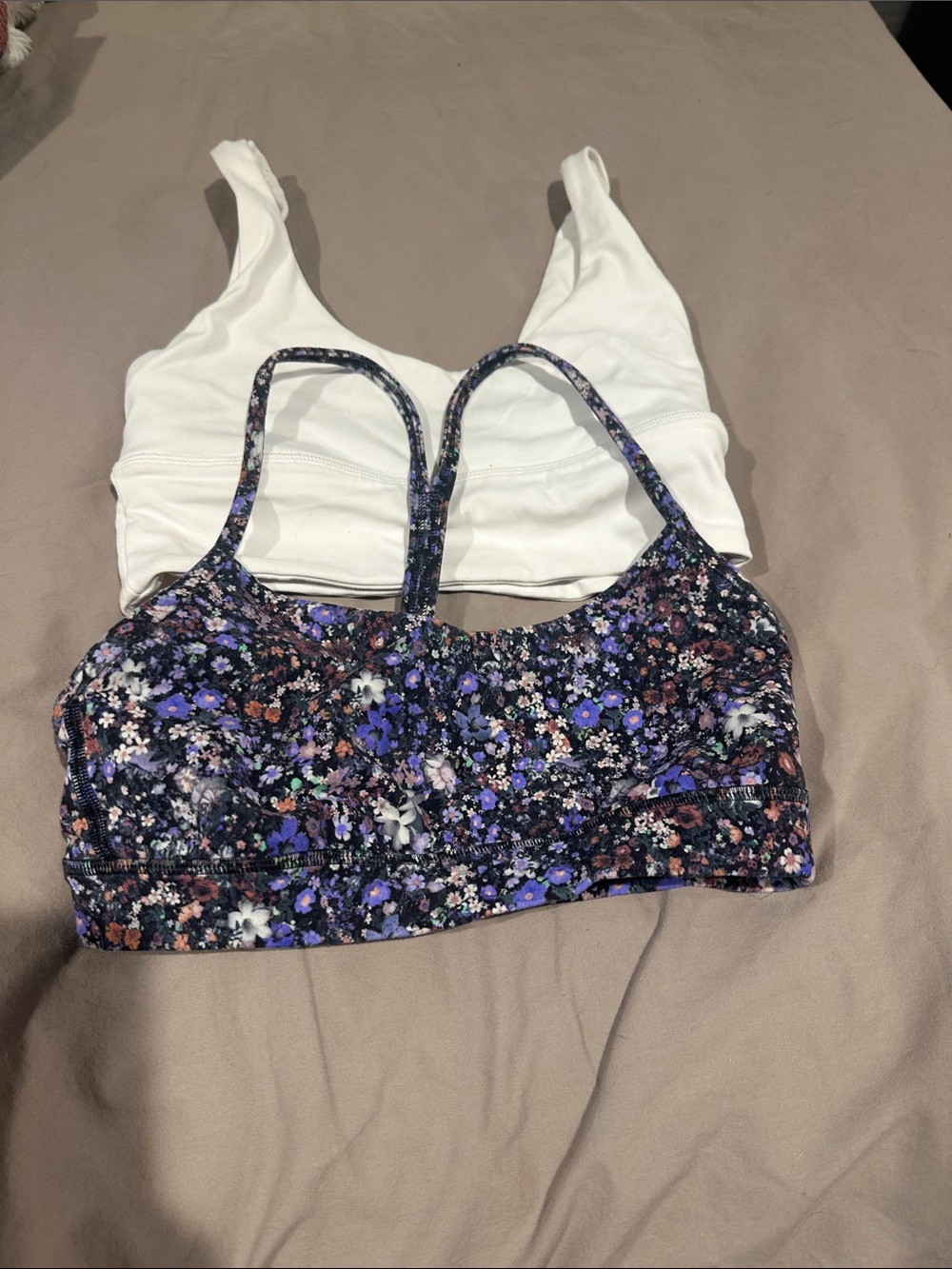 lululemon athletica Floral & White Strappy Sports Bras